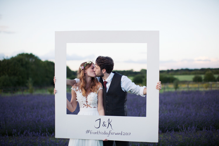 Photo Booth Polariod Instax Frame Bride Groom Relaxed Lavender Farm Marquee Wedding https://sashaleephotography.com/