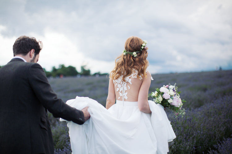 Illusion Lace Dress Gown Bride Bridal Mila Nova Back Buttons Relaxed Lavender Farm Marquee Wedding https://sashaleephotography.com/