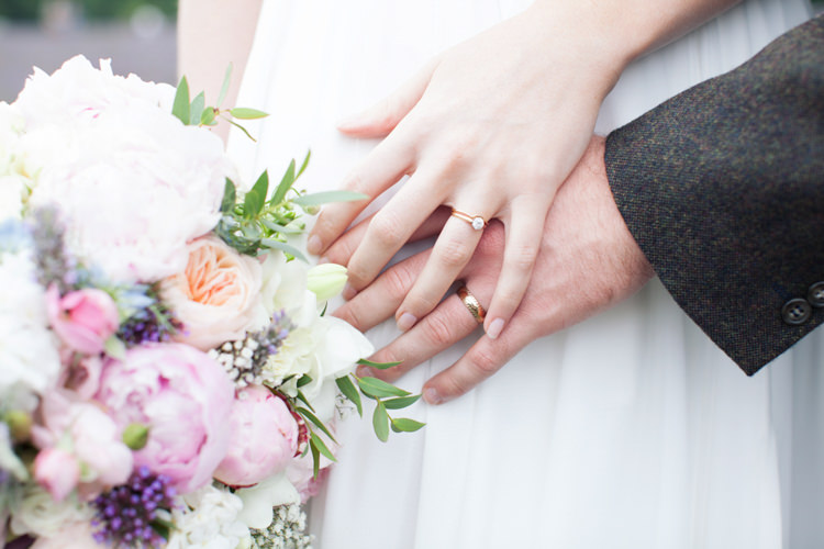 Rings Bands Engagement Rose Gold Relaxed Lavender Farm Marquee Wedding https://sashaleephotography.com/