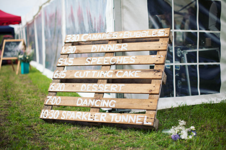 Wooden Pallet Sign Relaxed Lavender Farm Marquee Wedding https://sashaleephotography.com/