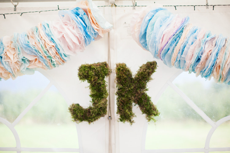 Moss Letters Decor Relaxed Lavender Farm Marquee Wedding https://sashaleephotography.com/