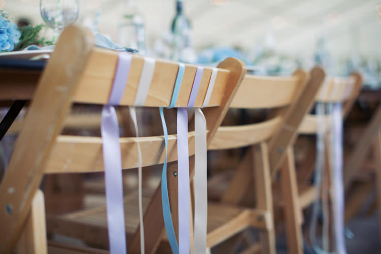 Ribbon Chairs Relaxed Lavender Farm Marquee Wedding https://sashaleephotography.com/