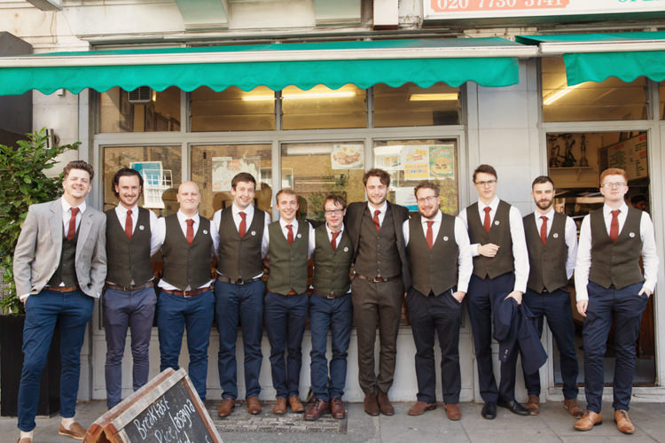 Groom Groomsmen Chinos Waistcoat Tan Shoes Red Tie Relaxed Lavender Farm Marquee Wedding https://sashaleephotography.com/