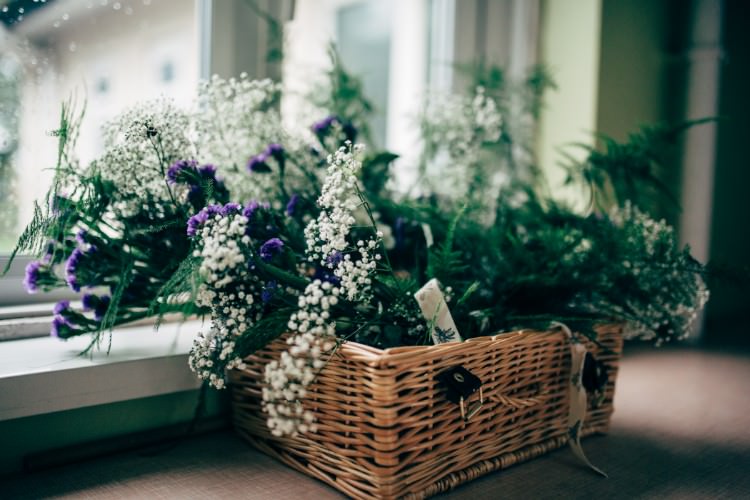 Hamper Foliage Floral Gypsophila Old Fashioned Fete Cricket Pavilion Wedding https://www.naomijanephotography.com/