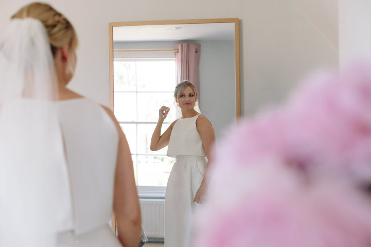 Bride Make-up Simple Natural Morning Preparation Blonde Updo Jesus Peiro Dress | Modern Tropical Gold Urban Wedding https://www.christinewehrmeier.com/