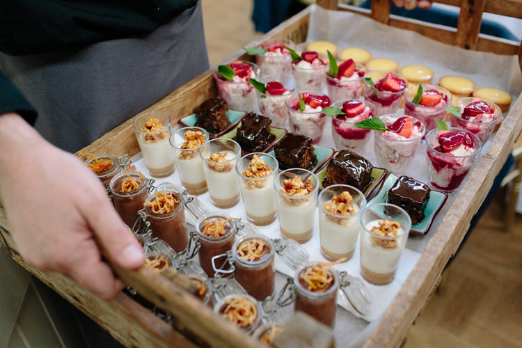 North London Shoreditch Easy Gourmet Tray Canapes Desserts | Modern Tropical Gold Urban Wedding https://www.christinewehrmeier.com/