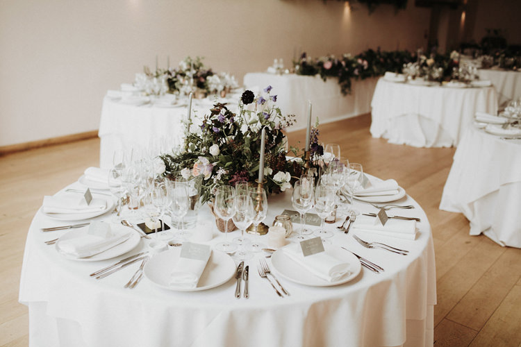 Flowers Centrepieces Decor Candles Table Silvery Grey Nature Wedding https://jonathanellisblog.com/