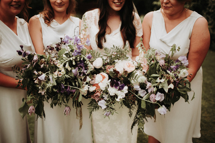 Bridesmaids Flowers Bouquets Dresses Wild Natural Silvery Grey Nature Wedding https://jonathanellisblog.com/