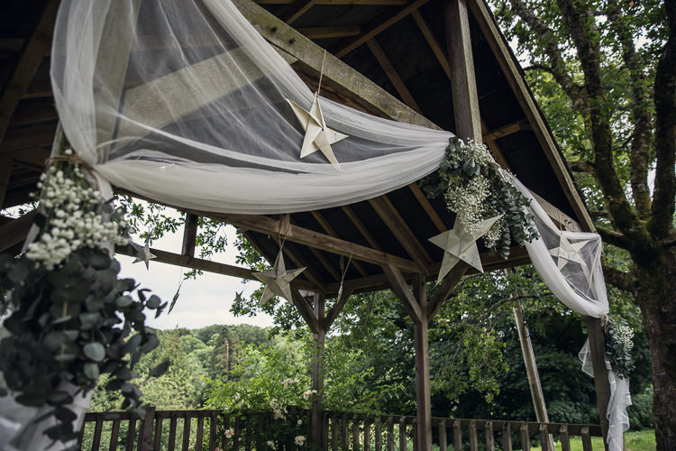 Stars Fabric Flowers Arch Arbour Ceremony Backdrop Heartfelt Celestial Handmade Wedding http://assassynation.co.uk/