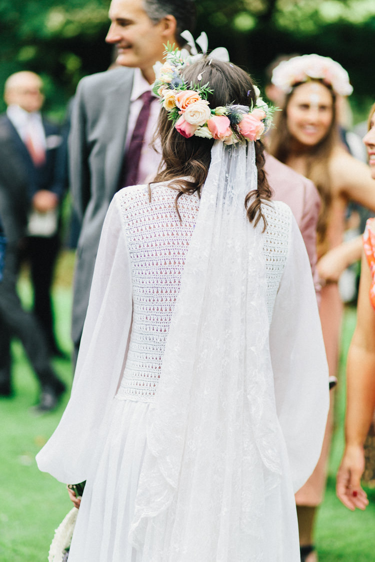 Lace Veil Flower Crown Bride Bridal Retro 70s Bohemian Summer Dream Wedding http://whitecatstudio.ie/