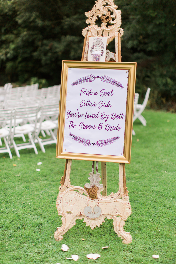 Ceremony Sign Retro 70s Bohemian Summer Dream Wedding http://whitecatstudio.ie/