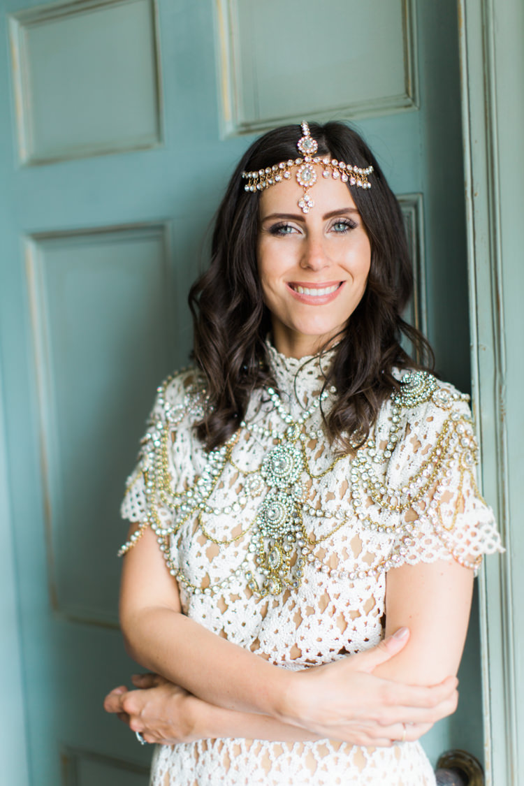 Dress Gown Bride Bridal Headdress Retro 70s Bohemian Summer Dream Wedding http://whitecatstudio.ie/