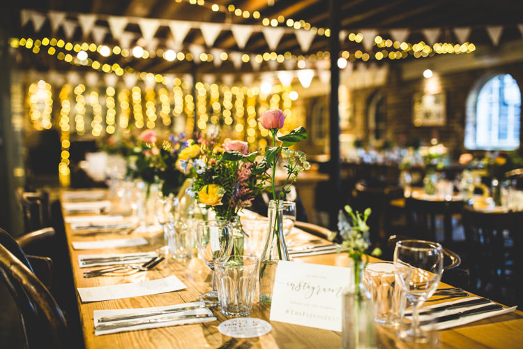 Tablescape Vase Jar Flowers Floral Rose Colourful Fun Cosy Rainy Sea Wedding http://www.livvy-hukins.co.uk/