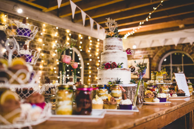 Cake Dessert Table Buttercream Tiered Pudding Colourful Fun Cosy Rainy Sea Wedding http://www.livvy-hukins.co.uk/