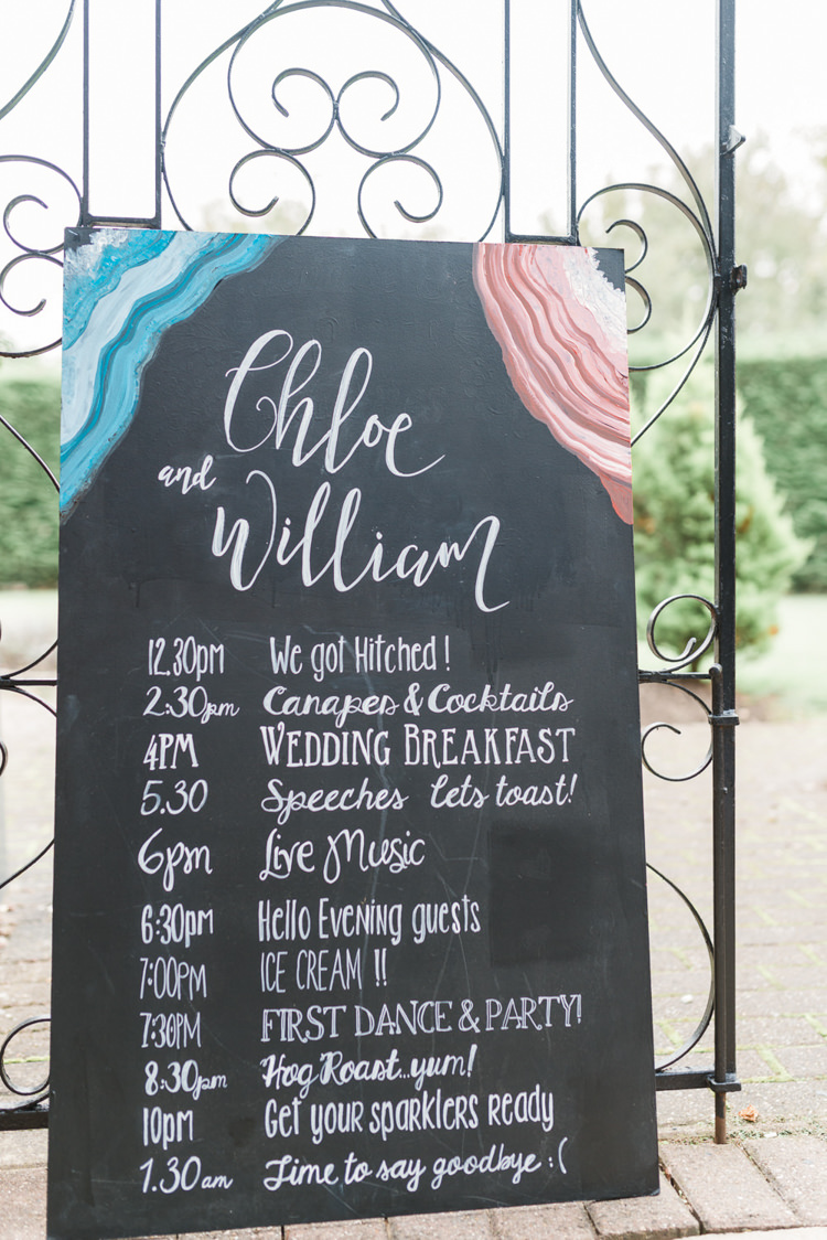 Chalk Board Sign Bohemian Cool Raw Crystal Wedding Ideas https://www.hannahmcclunephotography.com/