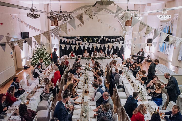 Bunting Twinkly Rustic Winter Wonderland Wedding https://www.kazooieloki.co.uk/