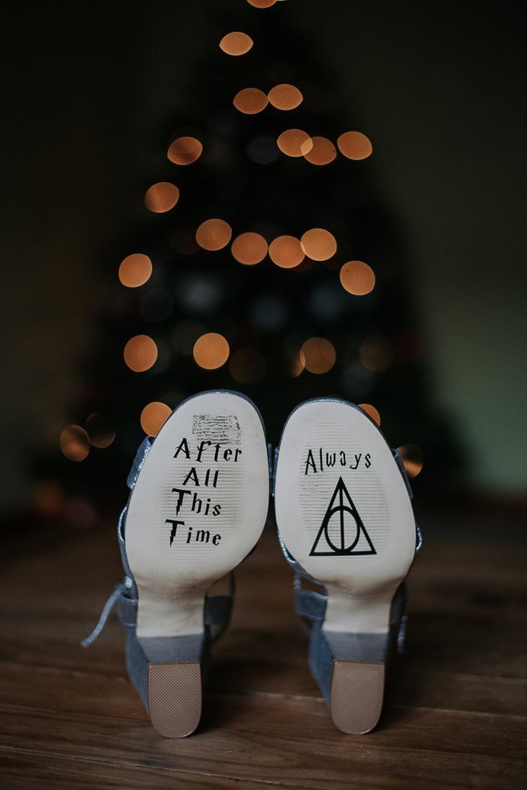 Harry Potter Quote After All This Time Always Shoes Sole Bride Bridal Twinkly Rustic Winter Wonderland Wedding https://www.kazooieloki.co.uk/