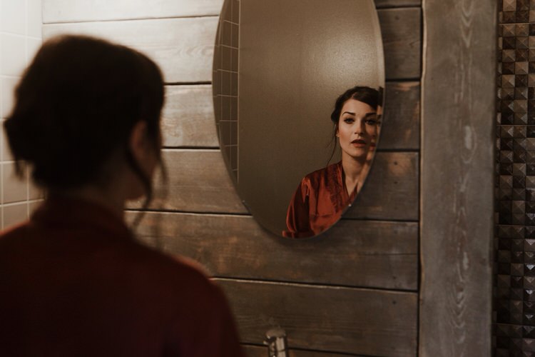 Bride Destination Elopement Morning Prep Mirror Shot | Intimate Adventurous Emotional Iceland Wedding http://www.thecurries.co/