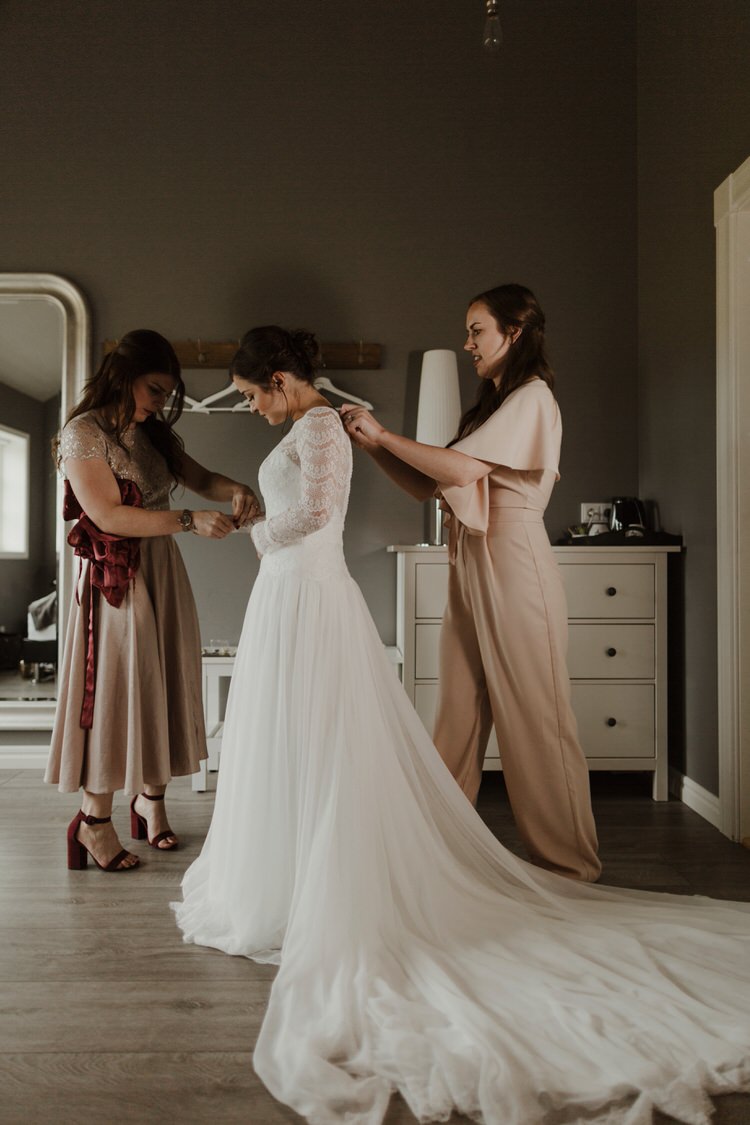 Minimalist Simple Natural Bride Dress Maggie Sottero Long Sleeved Lace Morning | Intimate Adventurous Emotional Iceland Wedding http://www.thecurries.co/