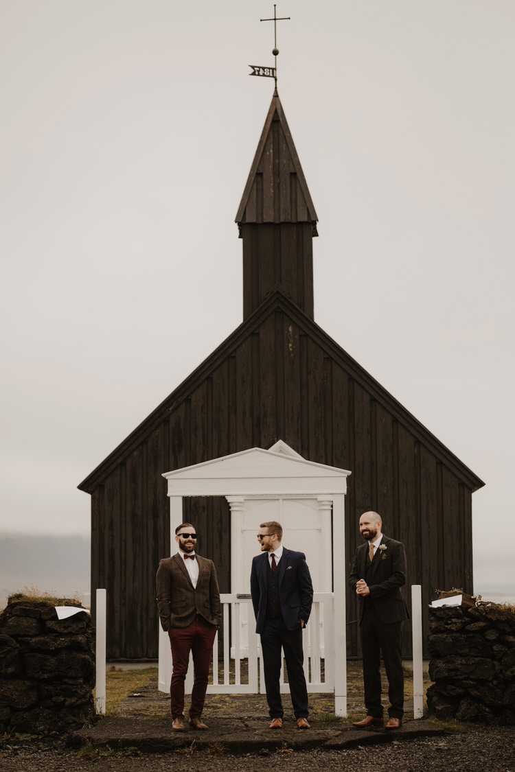 Minimalist Simple Natural Destination Elopement Church Nordic Scandinavian Style Groom Sunglasses | Intimate Adventurous Emotional Iceland Wedding http://www.thecurries.co/