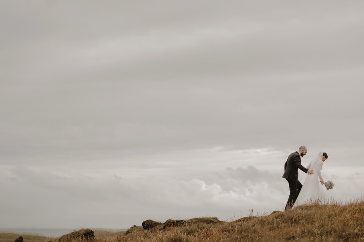 Bride Groom First Look Emotional Gypsophila Baby's Breath Bouquet Outdoor Destination Elopement | Intimate Adventurous Emotional Iceland Wedding http://www.thecurries.co/