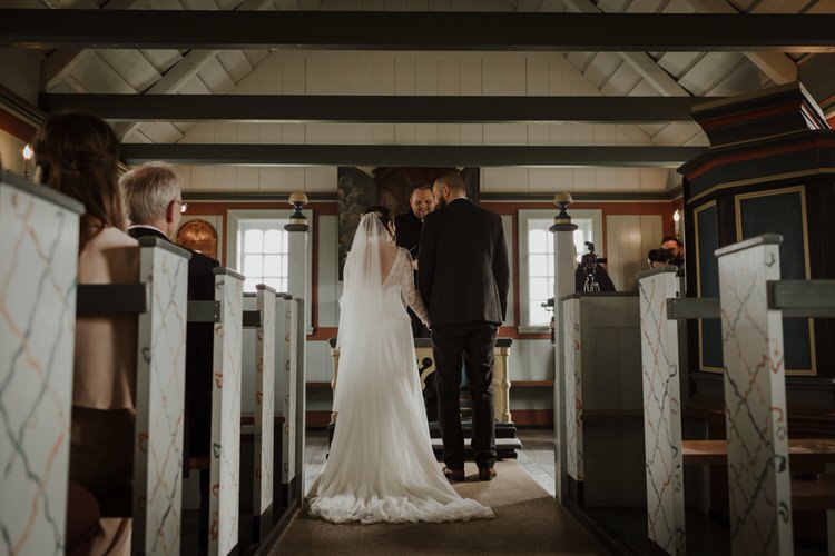 Bride Groom Church Aisle Ceremony Destination Elopement Nordic Scandinavian | Intimate Adventurous Emotional Iceland Wedding http://www.thecurries.co/