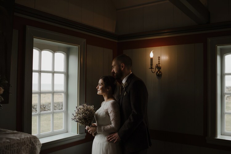 Bride Groom Emotional Gypsophila Baby's Breath Bouquet Alone | Intimate Adventurous Emotional Iceland Wedding http://www.thecurries.co/