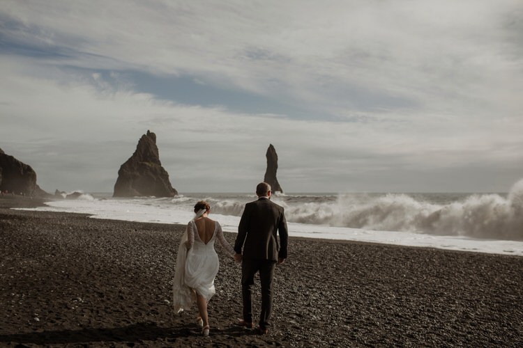 Bride Groom Destination Elopement Nordic Waterfall Cliff Coast Sea Minimalist Style | Intimate Adventurous Emotional Iceland Wedding http://www.thecurries.co/