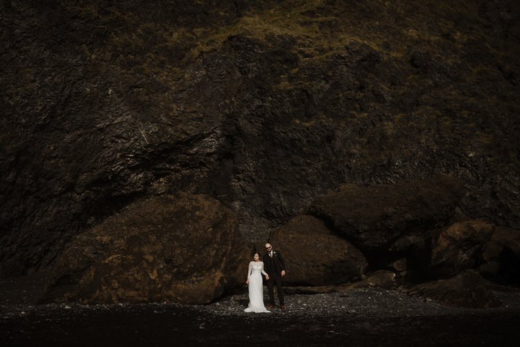 Bride Groom Destination Elopement Nordic Waterfall Cliff Coast Sea Minimalist Style | Intimate Adventurous Emotional Iceland Wedding http://www.thecurries.co/