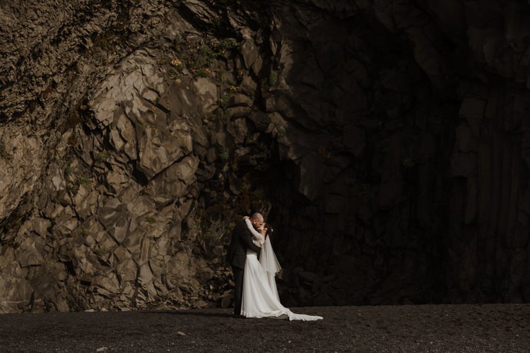 Bride Groom Destination Elopement Nordic Coast Cave Sea Minimalist Style | Intimate Adventurous Emotional Iceland Wedding http://www.thecurries.co/