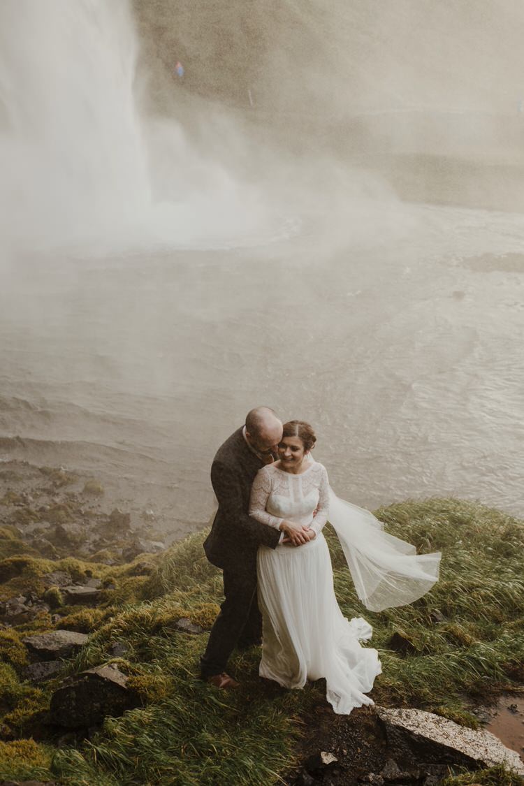 Bride Groom Destination Elopement Nordic Waterfall Minimalist Style | Intimate Adventurous Emotional Iceland Wedding http://www.thecurries.co/