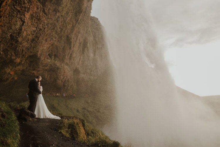 Bride Groom Destination Elopement Nordic Waterfall Minimalist Style | Intimate Adventurous Emotional Iceland Wedding http://www.thecurries.co/