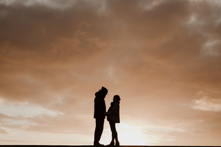 Bride Groom Cliff Waterfall Destination Elopement Nordic Scandinavian Landscape Sunset | Intimate Adventurous Emotional Iceland Wedding http://www.thecurries.co/