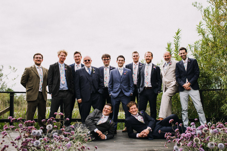 Mismatched Groom Groomsmen Suits Floral Ties Joyful Homespun Humanist Farm Camping Wedding https://aniaames.co.uk/