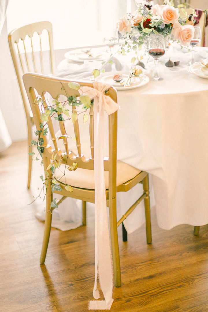 Chair Ribbon Decor Beautiful Fine Art Country House Wedding Ideas https://www.theblushingpeony.co.uk/