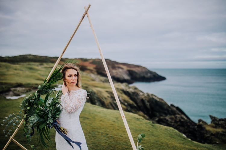 Ocean Clifftop Elopement Wedding Ideas North Wales https://www.claracooperphotography.com/