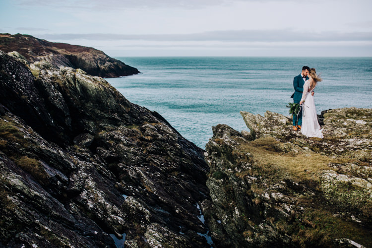 Ocean Clifftop Elopement Wedding Ideas North Wales https://www.claracooperphotography.com/