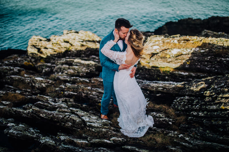 Ocean Clifftop Elopement Wedding Ideas North Wales https://www.claracooperphotography.com/