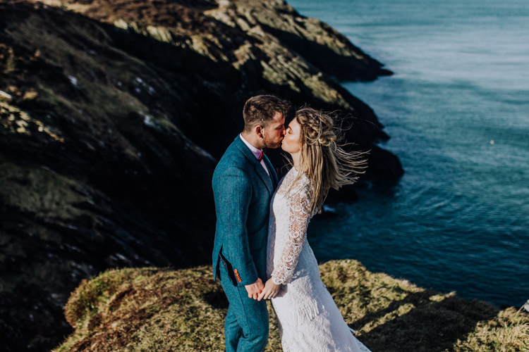 Ocean Clifftop Elopement Wedding Ideas North Wales https://www.claracooperphotography.com/