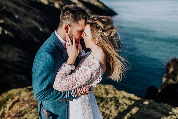 Ocean Clifftop Elopement Wedding Ideas North Wales https://www.claracooperphotography.com/