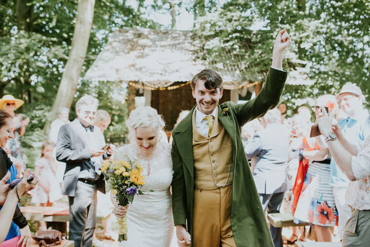Field Outdoor Garden Woodland Hippie Summer Ceremony Hut Bride Groom Hush Venue | Happy Outdoor Forest Mustard Yellow Wedding http://suzi-photography.com/