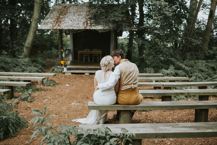 Field Outdoor Garden Woodland Hippie Summer Ceremony Hut Bride Groom Hush Venue | Happy Outdoor Forest Mustard Yellow Wedding http://suzi-photography.com/