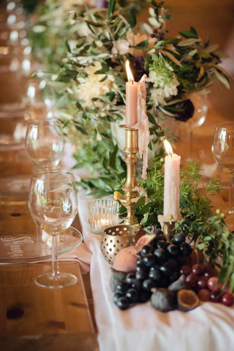 Candlesticks Table Decor Pretty Blush Floral Tipi Wedding Ideas https://www.sarahvivienne.co.uk/
