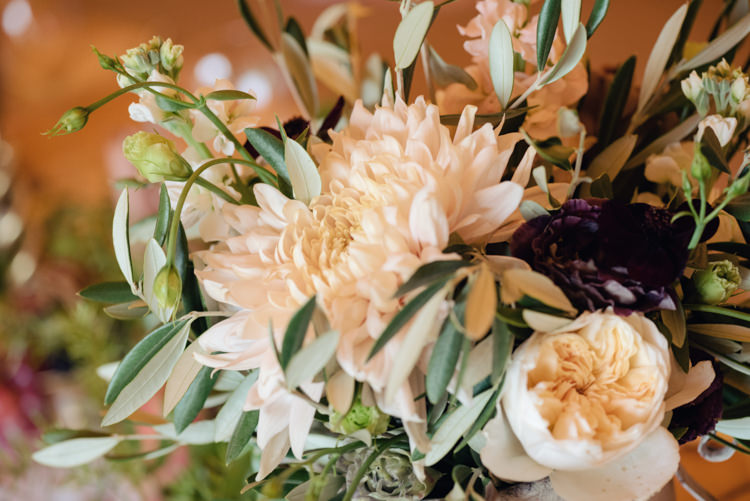 Ruscus Greenery Foliage Berries Fruit Dahlia David Austin Roses Flowers Pretty Blush Floral Tipi Wedding Ideas https://www.sarahvivienne.co.uk/