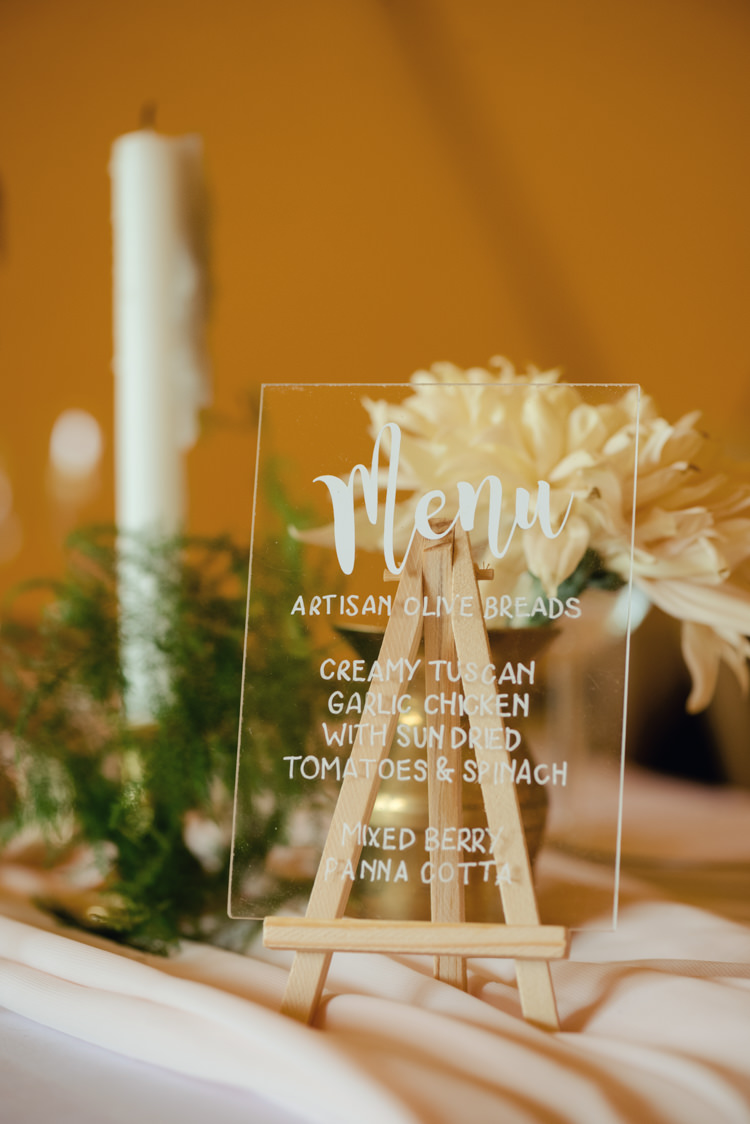 Acrylic Perspex Stationery Signs Lettering Calligraphy Pretty Blush Floral Tipi Wedding Ideas https://www.sarahvivienne.co.uk/