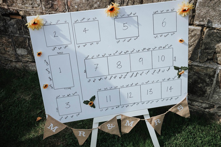 Seating Plan Table Chart Rustic Homespun Country Chapel Barn Wedding Sussex http://www.olegssamsonovsphotography.com/