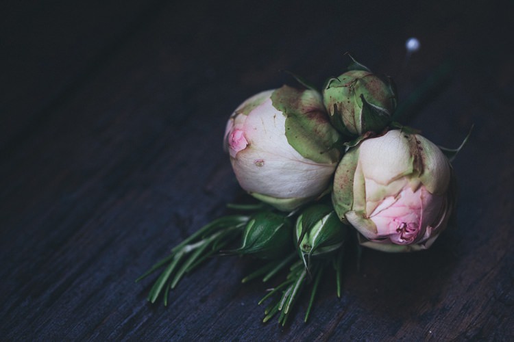 Pink Piano Rose Rosemary Buttonhole Rustic Homespun Country Chapel Barn Wedding Sussex http://www.olegssamsonovsphotography.com/