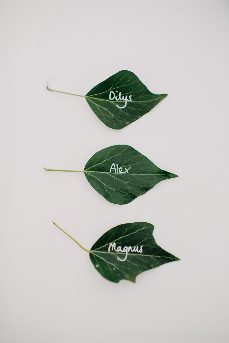 Place Card Name Leaf Magical Woodland Family Wedding http://photographybyclare.co.uk/