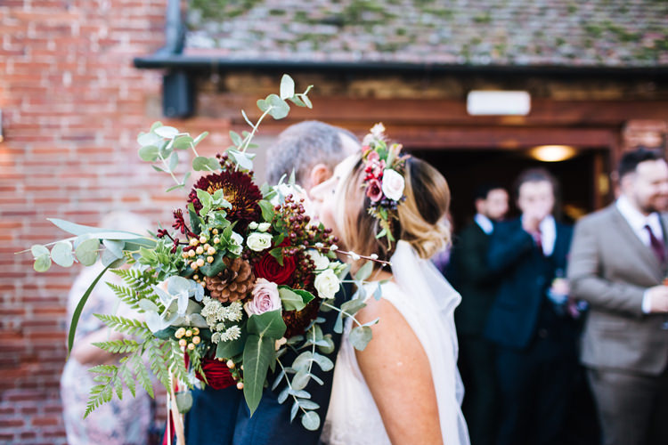 Autumn Packington Moor Wedding Staffordshire Farm Barn Burgundy http://kathrynedwardsphotography.com/