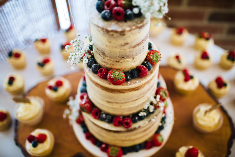 Naked Buttercream Cake Fruit Autumn Packington Moor Wedding Staffordshire Farm Barn Burgundy http://kathrynedwardsphotography.com/